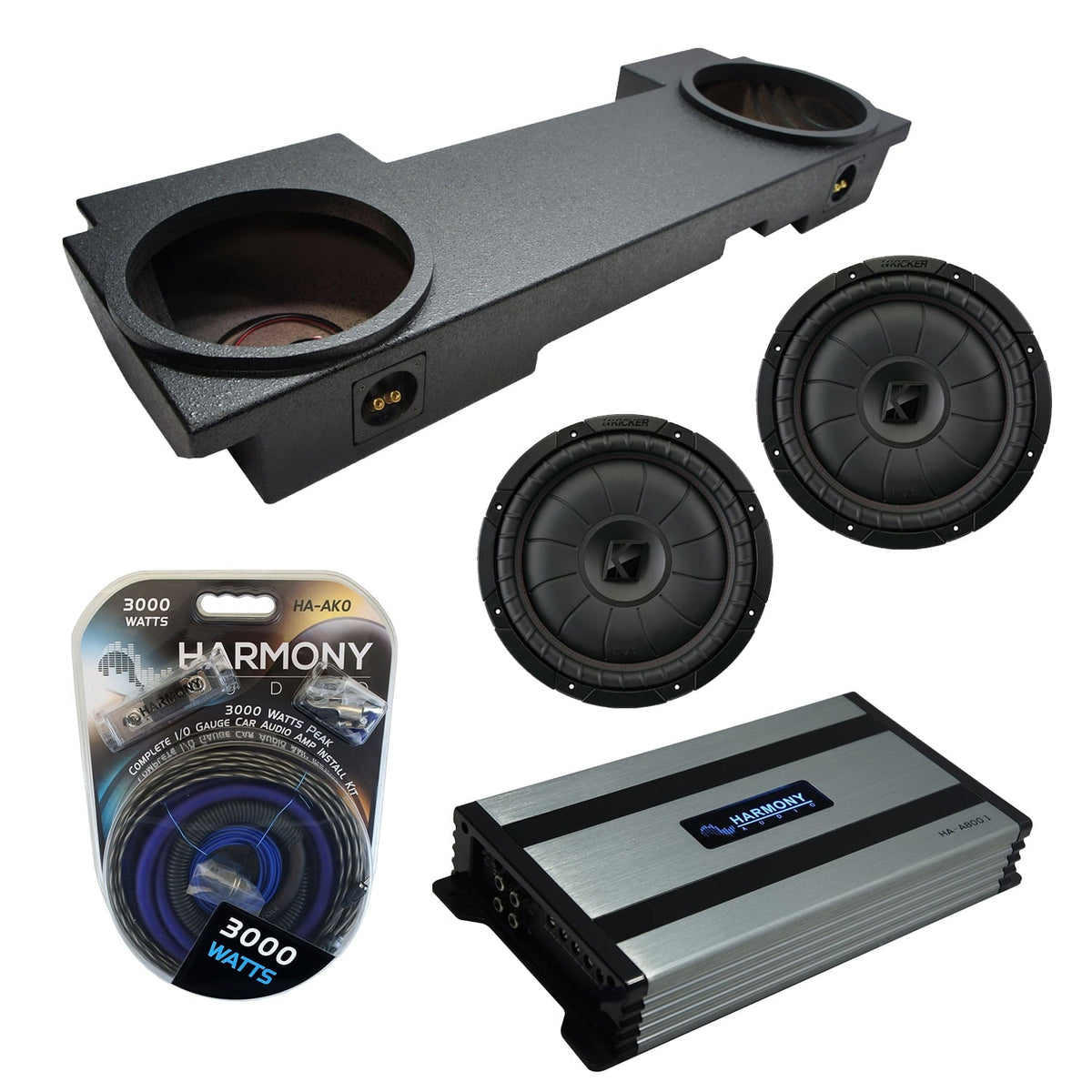 02-13 Cadillac Escalade Underseat Kicker CVT12 Dual 12 Rhino Sub Box HA-A800.1