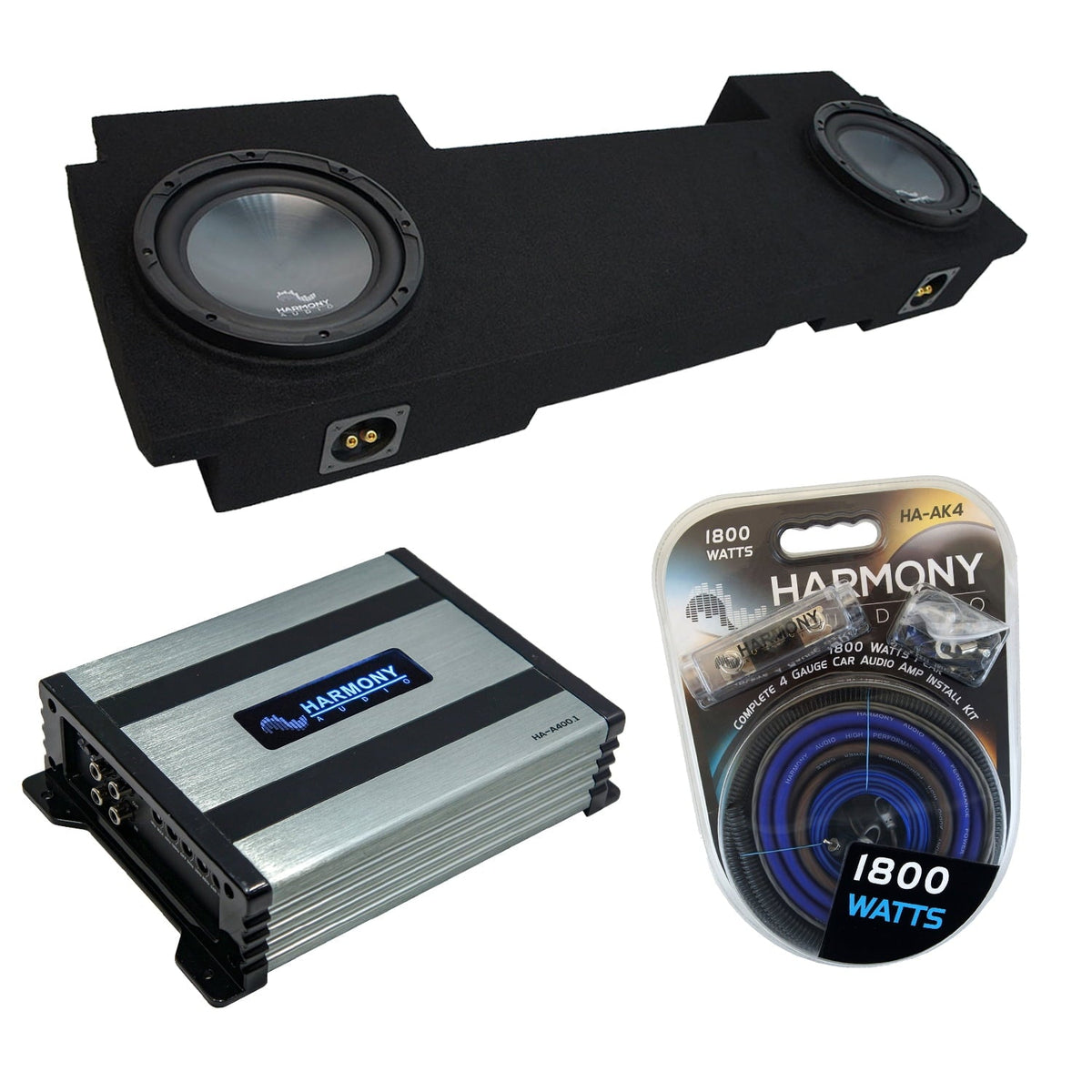 02-13 Chevy Avalanche Underseat Harmony R104 Dual 10Sub Box & HA-A400.1 Amp