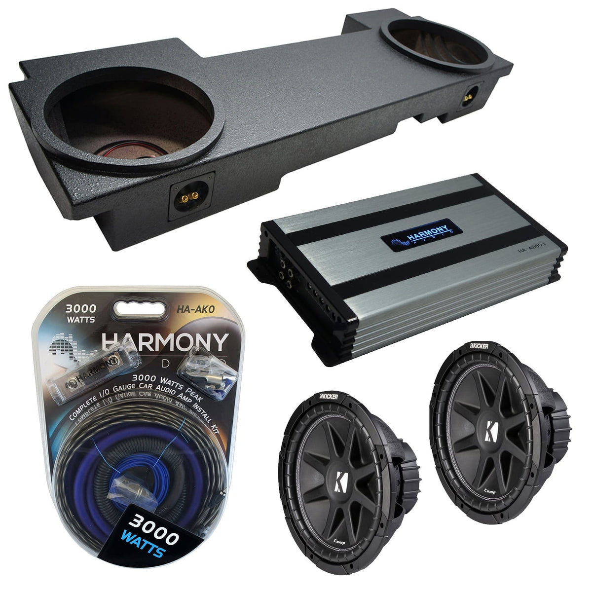 02-13 Chevy Avalanche Underseat Kicker Comp C12 Dual 12Rhino Sub Box HA-A800.1