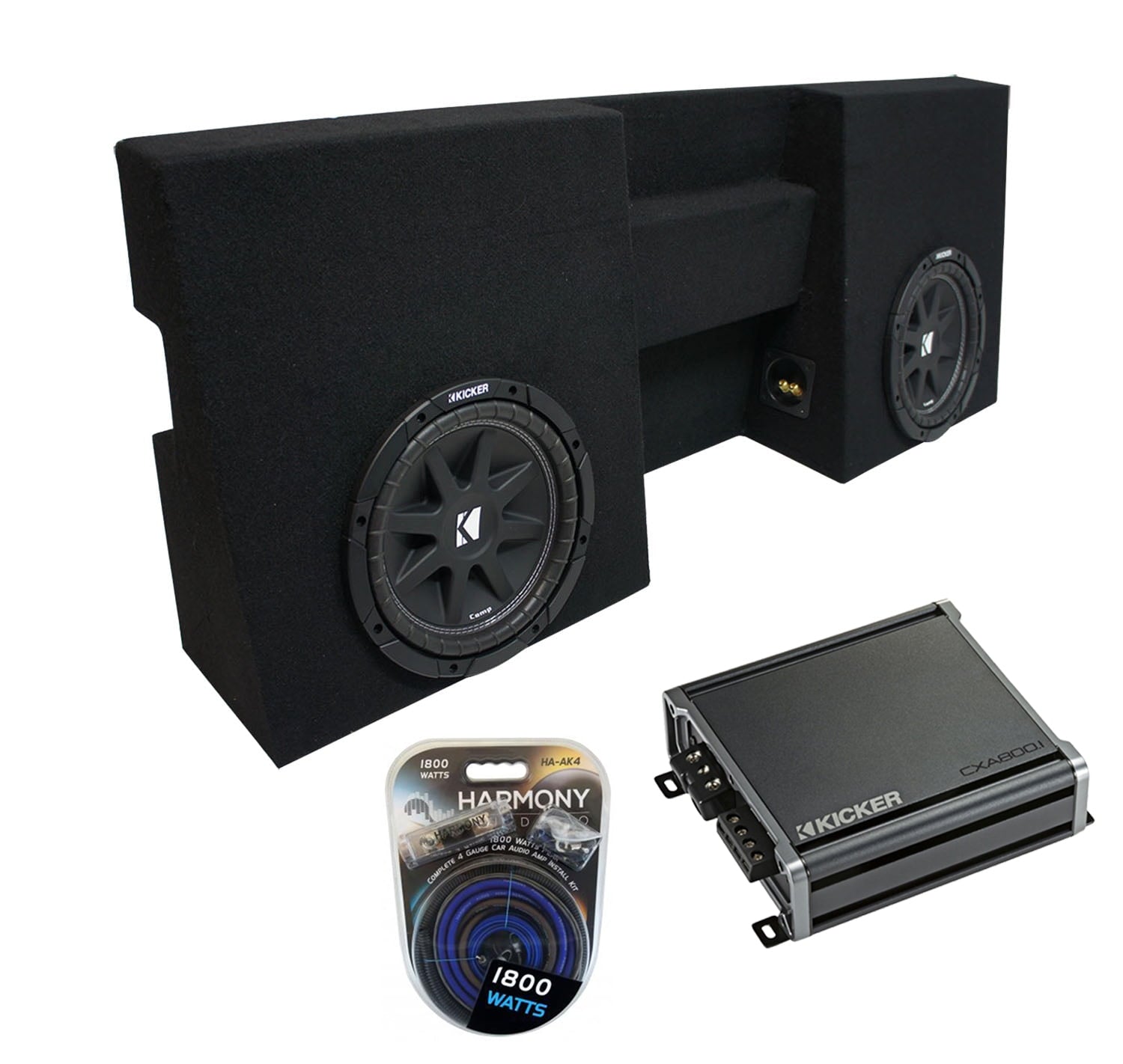 05-15 Toyota Tacoma Double Cab Truck Kicker Comp C10 Dual 10 Sub Box CXA8001 Amp