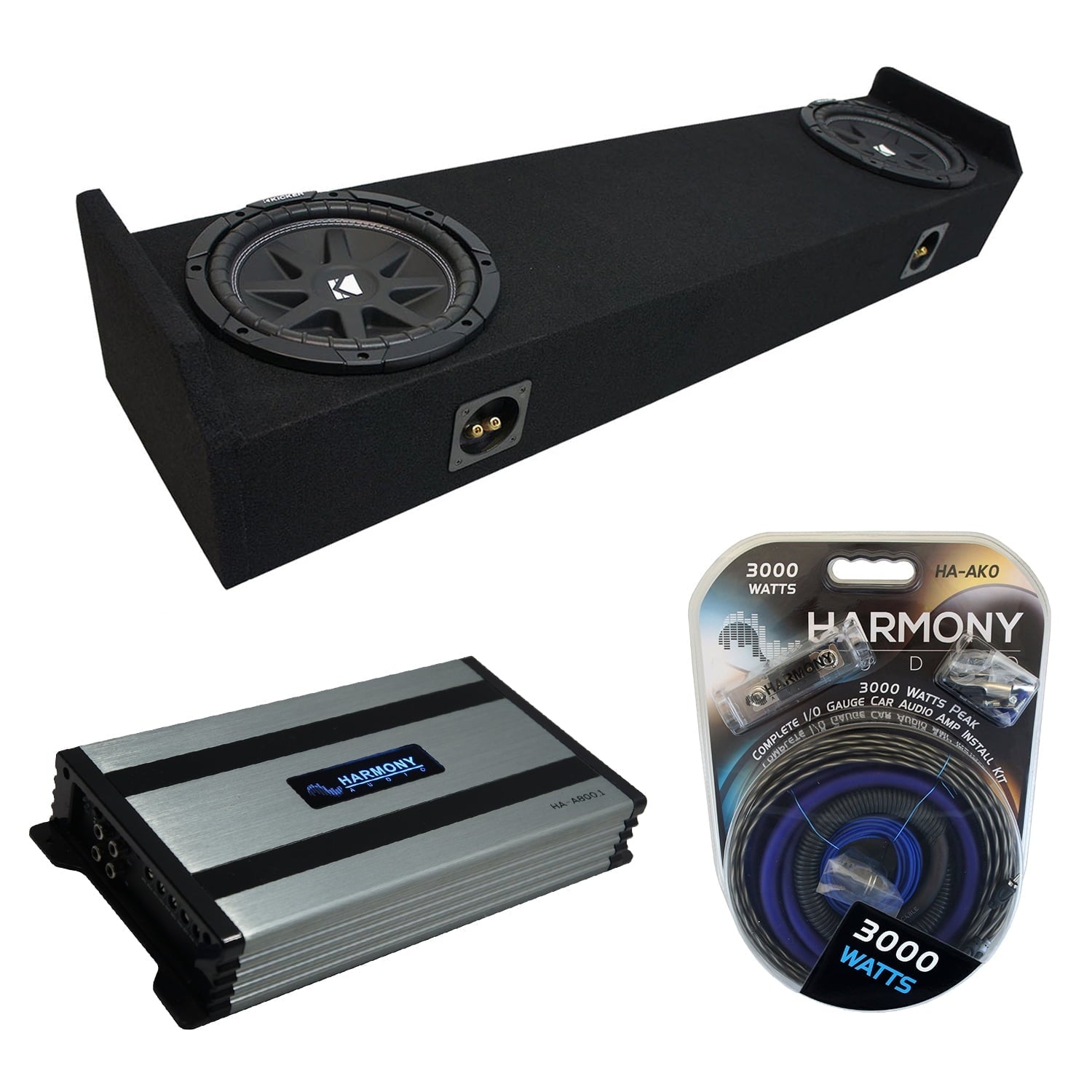 06-14 Honda Ridgeline Kicker Comp C10 Dual 10Sub Box Package HA-A800.1 Amp