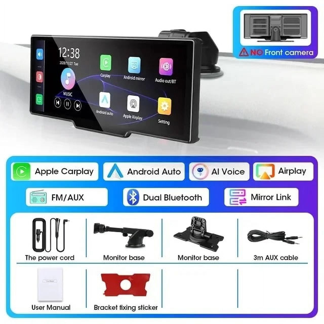 10.264K Dash cam Car DVR Video Player Wireless Carplay Android Auto Car Monitor Multimedia GPS Rearview Camera Dashboard