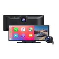 10inch Dual Lens Wireless Apple Car play Screen Android Auto Panel Car stereo DVR Dashboard GPS Navigat Rearview Cam