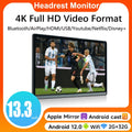 13.3 inch Headrest Monitor Monitor IPS Android12 Tablet Touch Screen Dual HMDI For Car Rear Seat Player Video Music FM BT AirPlay