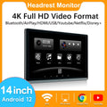 14¡®¡¯ Headrest Monitor Screen IPS Android 12 Touch Screen For Car Rear Seat Player Video Music FM Bluetooth AirPlay HDMI