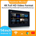 14 INCH Car Headrest Monitor Dual HDMI Android 12 IPS 8G+128G Tablet Touch Screen For Car Rear Seat Player Dual HDMI