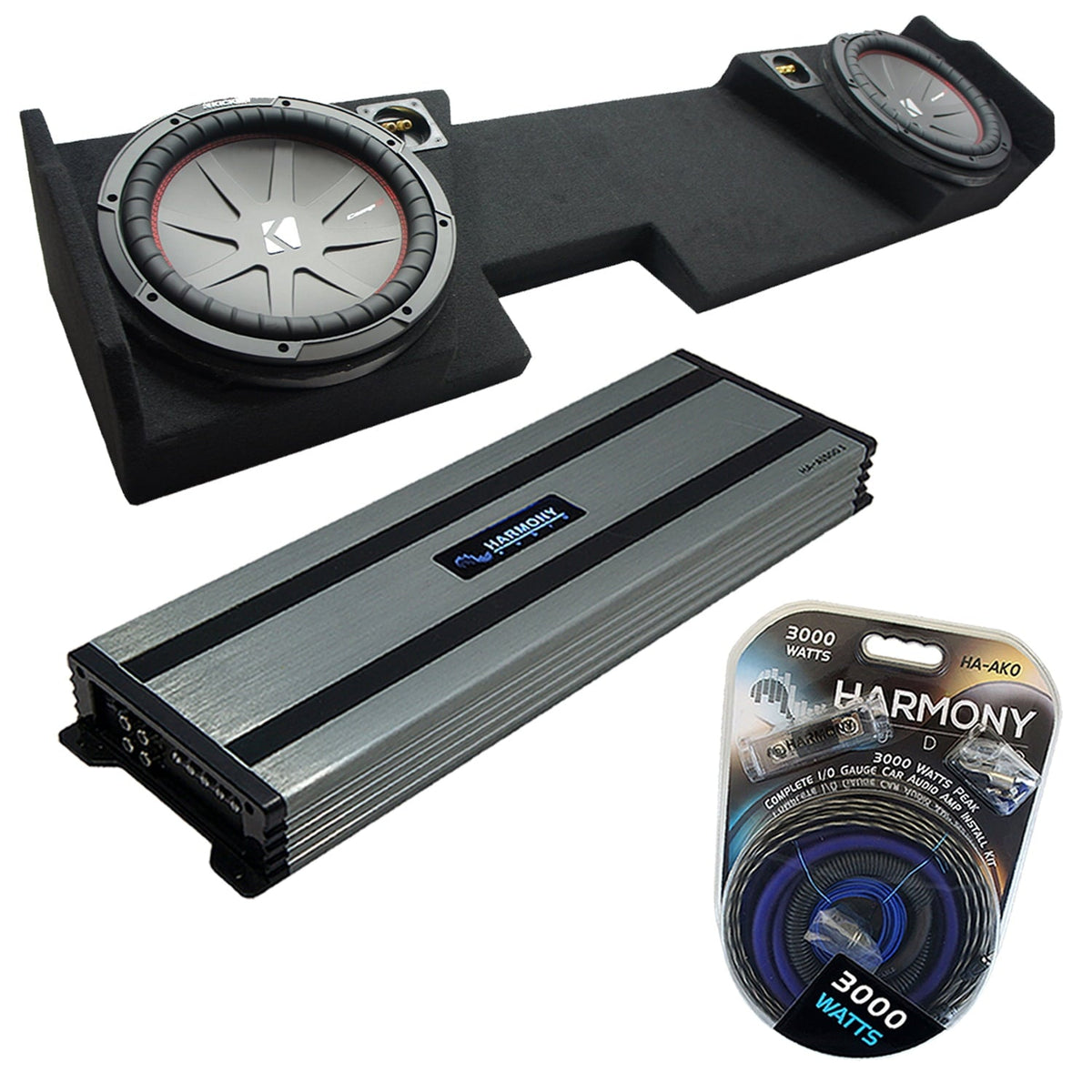 14-UP Chevy Silverado Double Cab Kicker CompR CWR12 Dual 12 Sub Box HA-A1500.1