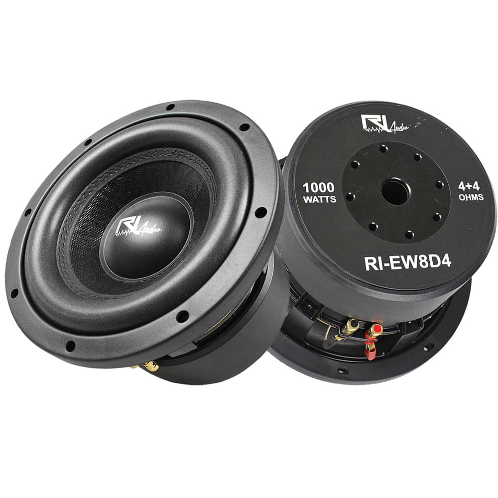 (2) 8RI Audio Subwoofer 1000W Peak Power Dual 4 Ohm Energy Series Car Audio