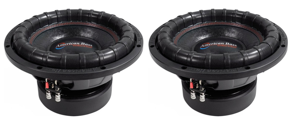 (2) American Bass ELITE-1244 2400w 12Competition Car Subwoofers 3Voice Coils