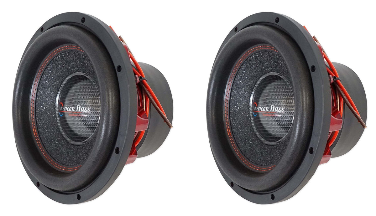 2 American Bass HAWK 1244 123000w Peak/1500w RMS Car Subwoofers w/Cooling Ring