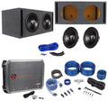2) Hifonics HFX12D4 121600w Car Subwoofers+Vented Sub Box+Mono Amplifier+Wires