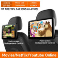 (2 PCS) Android 12 2+32G 10.1''Car Headrest Monitor Screens Wireless CarPlay/Android Auto Rear Seat Video TV Player FM BT HD Touch