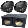 2-Pc. Pioneer TS-W312D4 12Car Dual 4-ohm Subwoofer + QPower QBOMB 12Dual Subwoofer Enclosure Box Bundle