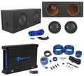 2) Polk Audio MM1042SVC 10 2400w Subwoofers Bundle with Sealed Sub Box, Mono Amplifier & Wires