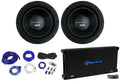 (2) Power Acoustik BAMF-122 123500w DVC Car Subwoofers+Mono Amplifier+Amp Kit