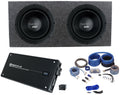 2) Power Acoustik BAMF-124 123500w Subwoofers+Sealed Sub Box+Amplifier+Amp Kit