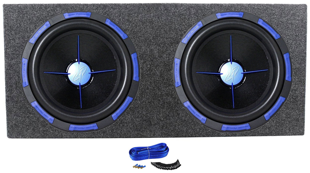 (2) Power Acoustik MOFO-122X 122700w Car Subwoofers+Sealed Sub Box Enclosure