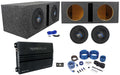 2) Rockville K5 W10K5S2 101200w Subwoofers+Vented Sub Box+Mono Amplifier+Wires