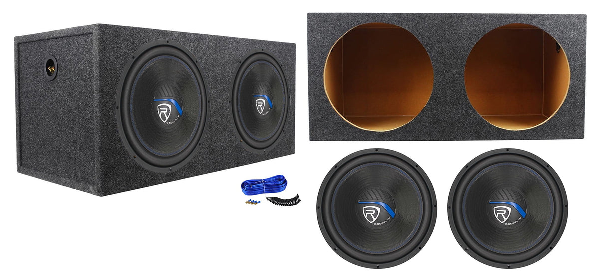(2) Rockville K5 W15K5S4 152000 Watt Car Subwoofers+Sealed Sub Box Enclosure