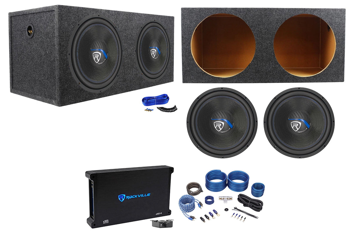 Rockville High Efficient Car Subwoofers with Butt Connectors, PP Black