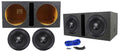 (2) Rockville W12K6D2 V2 124800w Car Audio Subwoofers+Vented Sub Box Enclosure