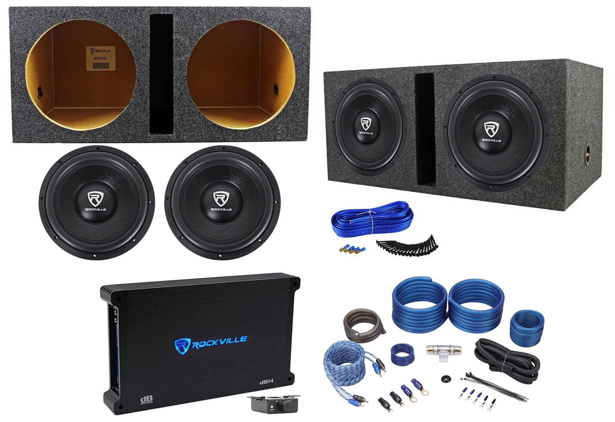 Rockville 4800 Watt Car Subwoofers with Mono Amplifie, 12, 2 Count