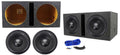 (2) Rockville W12K6D4 V2 124800w Car Audio Subwoofers+Vented Sub Box Enclosure