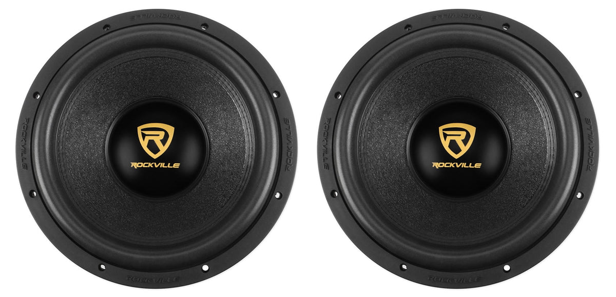 (2) Rockville W12K9D4 128000 Watt Car Subwoofers Dual 4-Ohm Subs CEA Compliant