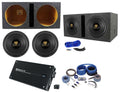 (2) Rockville W12K9D4 128000w Subwoofers+Vented Sub Box+Mono Amplifier+Amp Kit