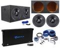 (2) Rockville W15K6D2 V2 158000w Subwoofers+Sealed Box+Mono Amplifier+Amp Kit