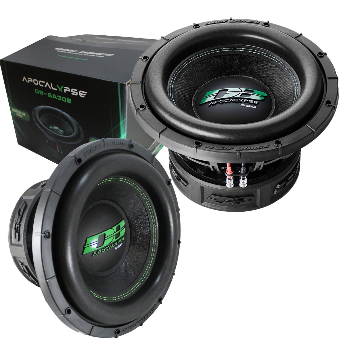 2 x Deaf Bonce Apocalypse DB-SA302 D1 128000W Dual 1 Ohm Subwoofer New