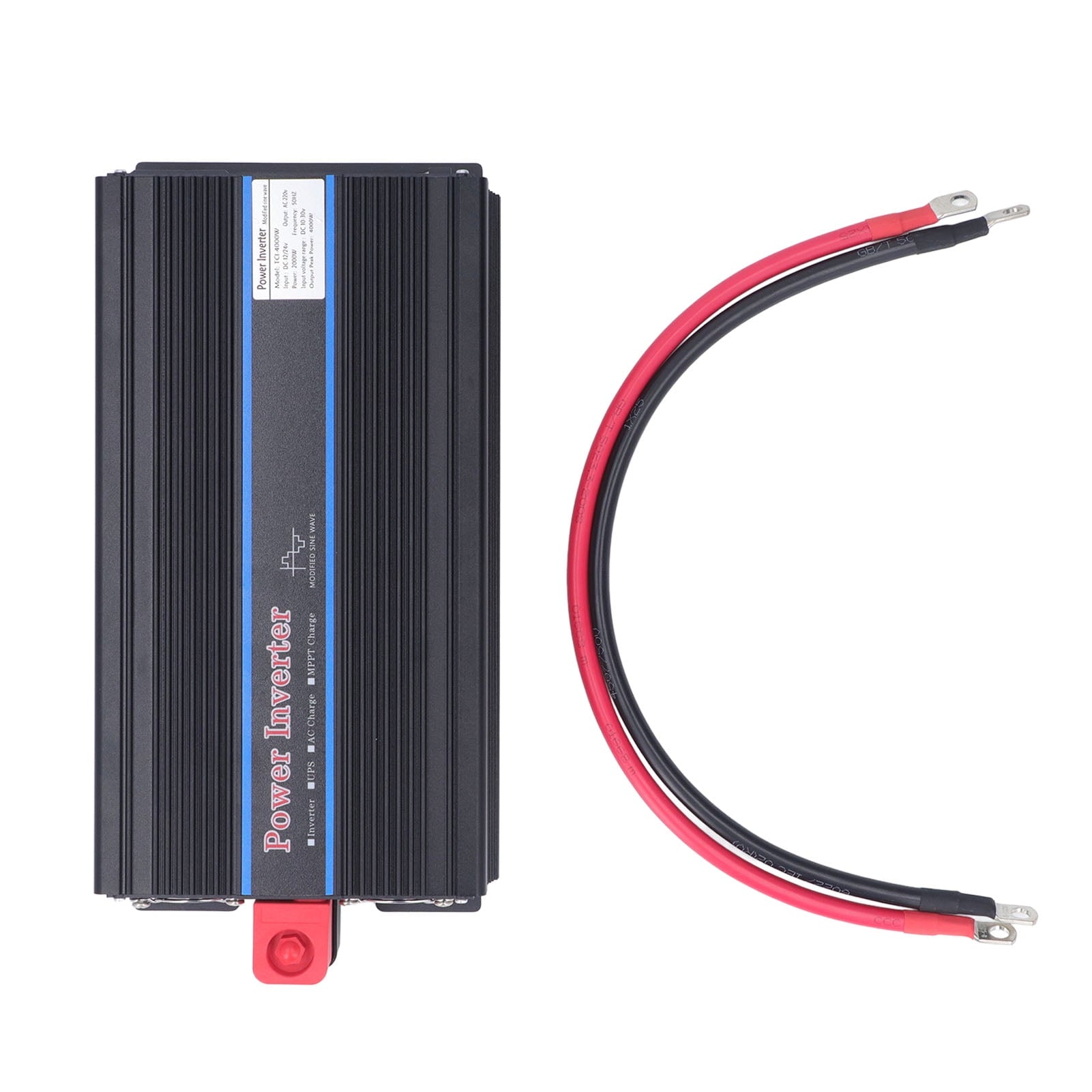 2000W Solar Power Inverter, Modified Sine Wave Car Charger with LCD Screen, DC 12V/24V Input, AC 220V Output, Universal Converter for Camping, RV, and Off-Grid Use