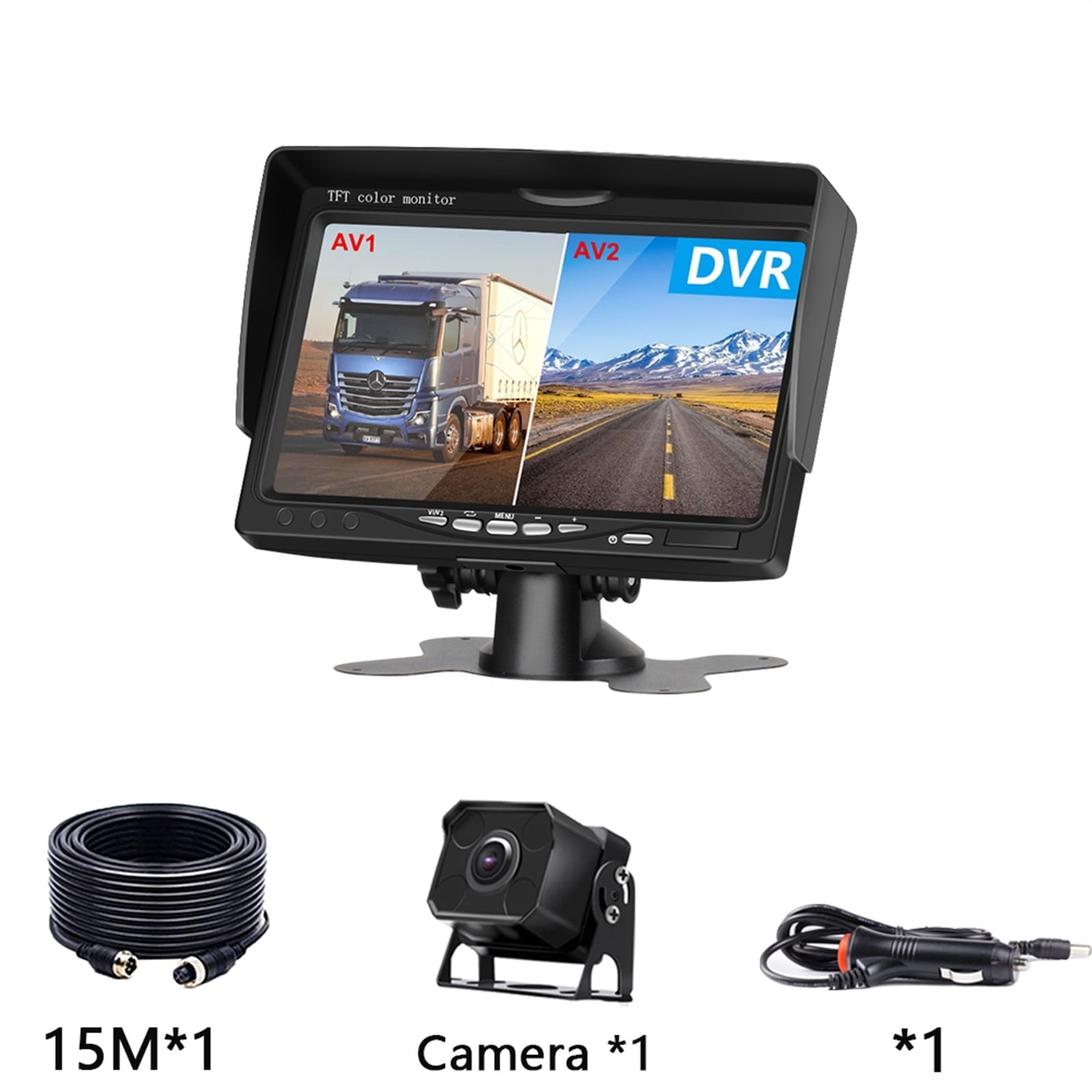2CH 7inch 1920*1080P IPS Screen Car Truck Bus AHD DVR Monitor With Digital Video Recorder For Front Rear Reverse Backup Camera
--------
Stable Signal