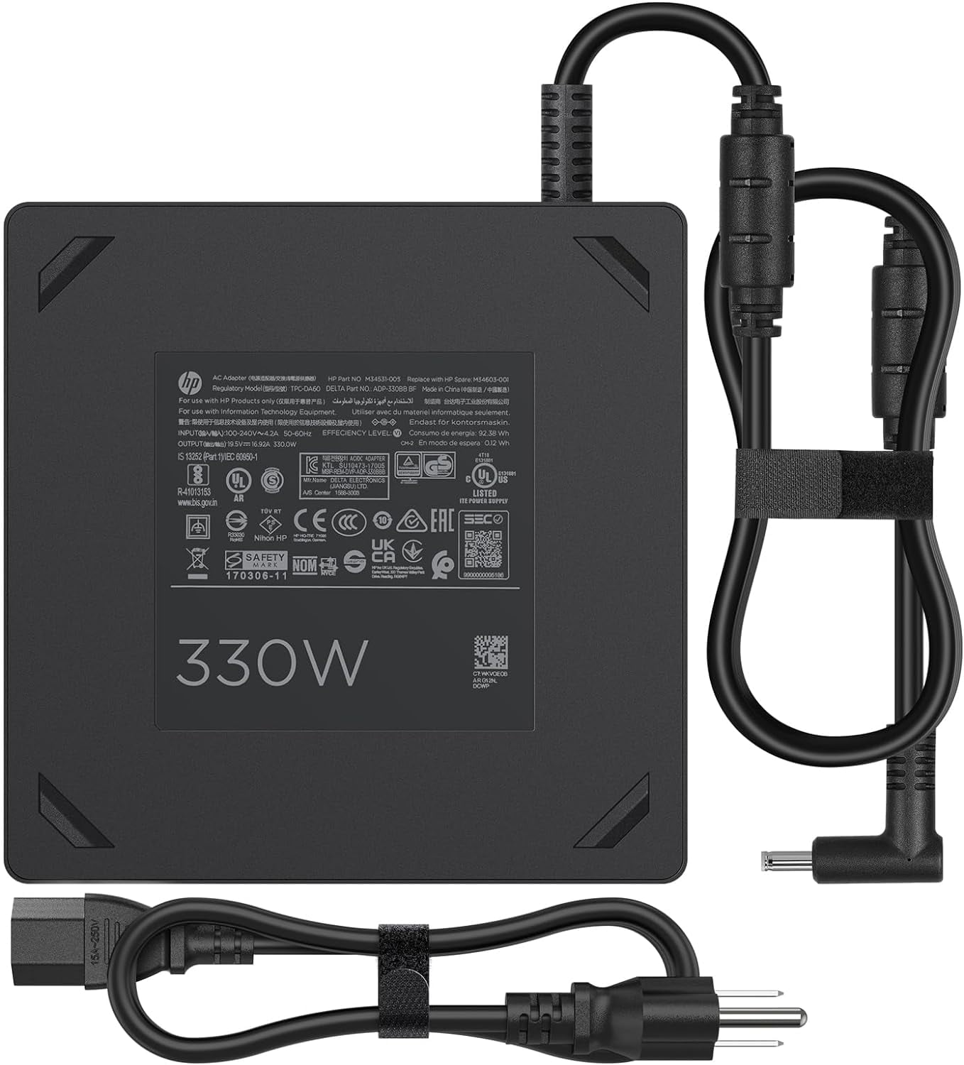 330W Charger for HP OMEN 17-cm i9 OMEN 17 17-ck1000 17-ck2000 17 O HP M34603-001 ADP-330BB BF HP TPN-DA60 M34531-003 AC Genuine 330W HP OMEN Portable PC 19.5V 16.92A Portable PC AC Adapter