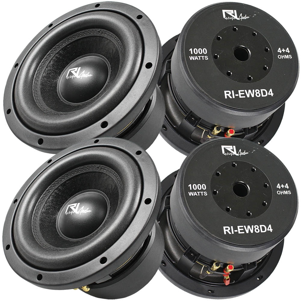 (4) 8RI Audio Subwoofer 1000W Peak Power Dual 4 Ohm Energy Series Car Audio