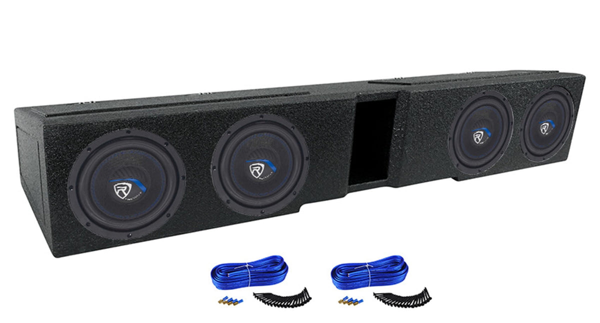 (4) Rockville 8Subs+Box For 2009-2020 FORD F150 SUPER CREW+2017-2020 F250/350