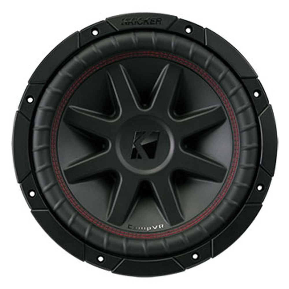 43CVR104 KICKER CompVR 10-Inch Black Subwoofer, 4-ohm, Dual Voice Coil, 350W RMS