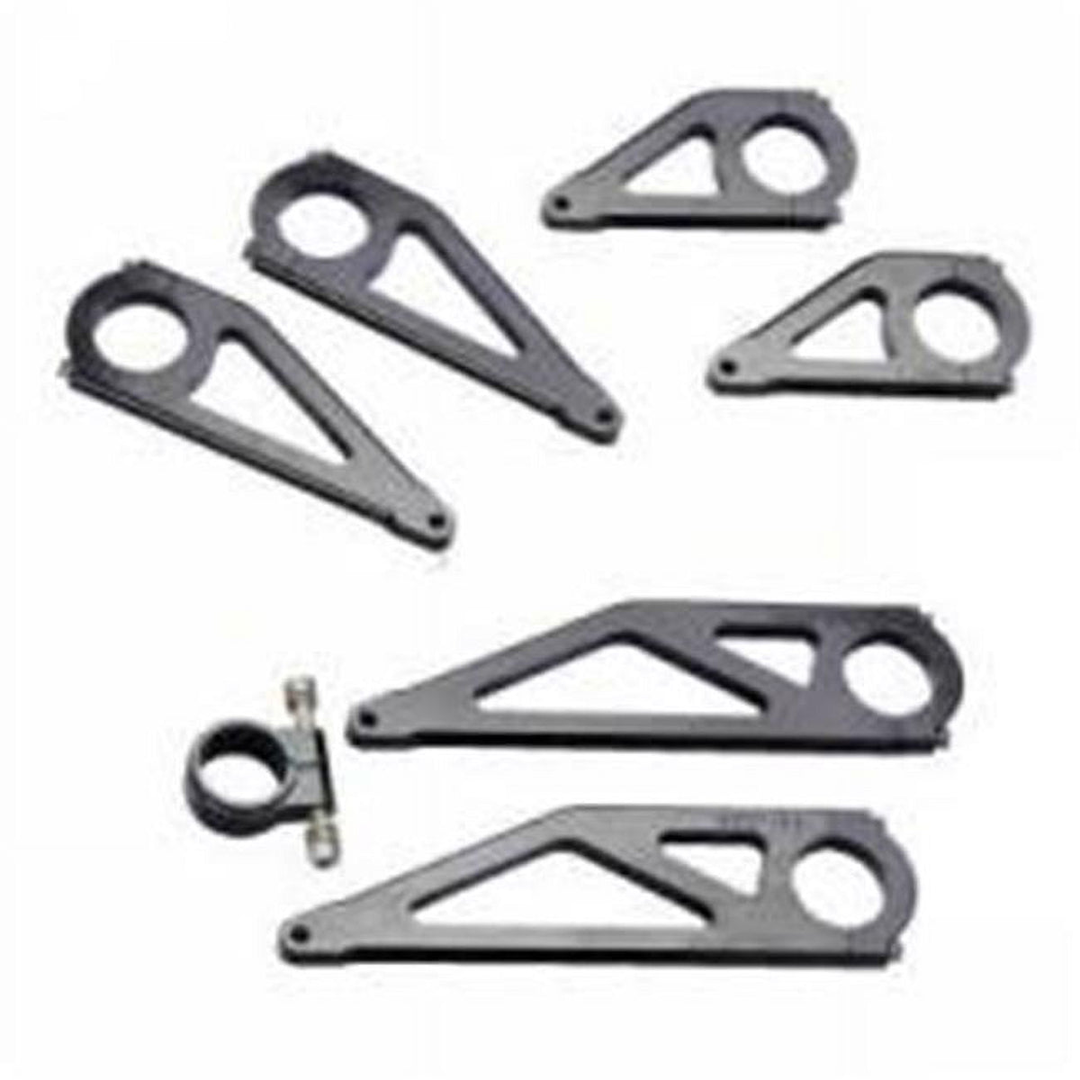6.37 in. Black Aluminum Dash Bracket - Pair