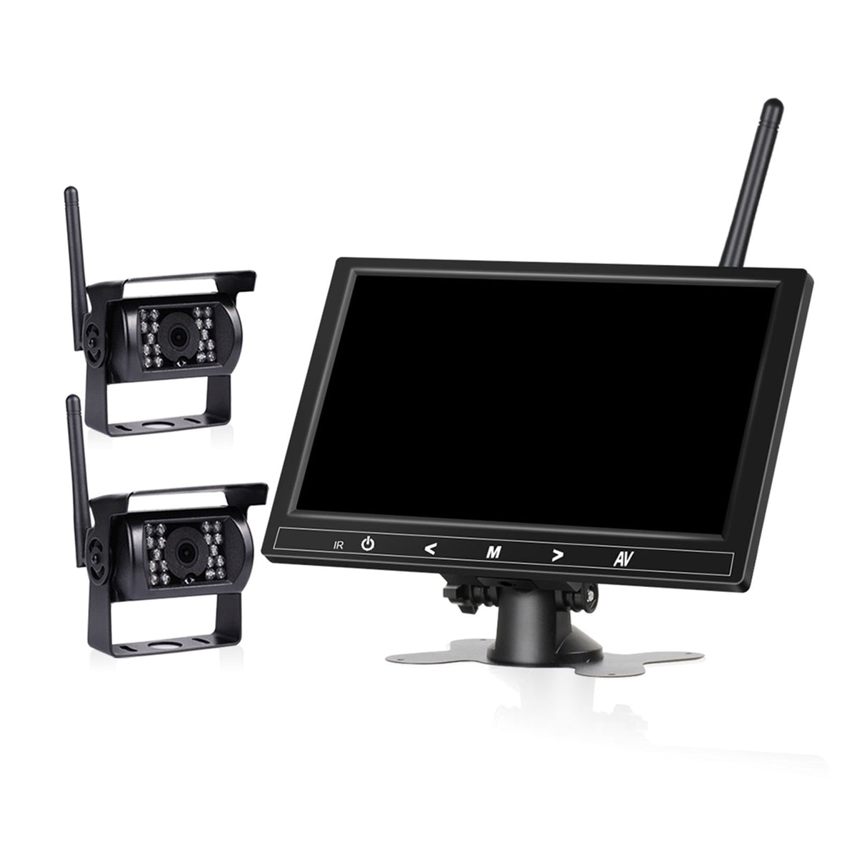 7 Inch 12-24V Wireless TrucK Monitor In Car Screen With Rear View Camera Car TV For Bus RV Trailer Excavator Reverse Iamge
