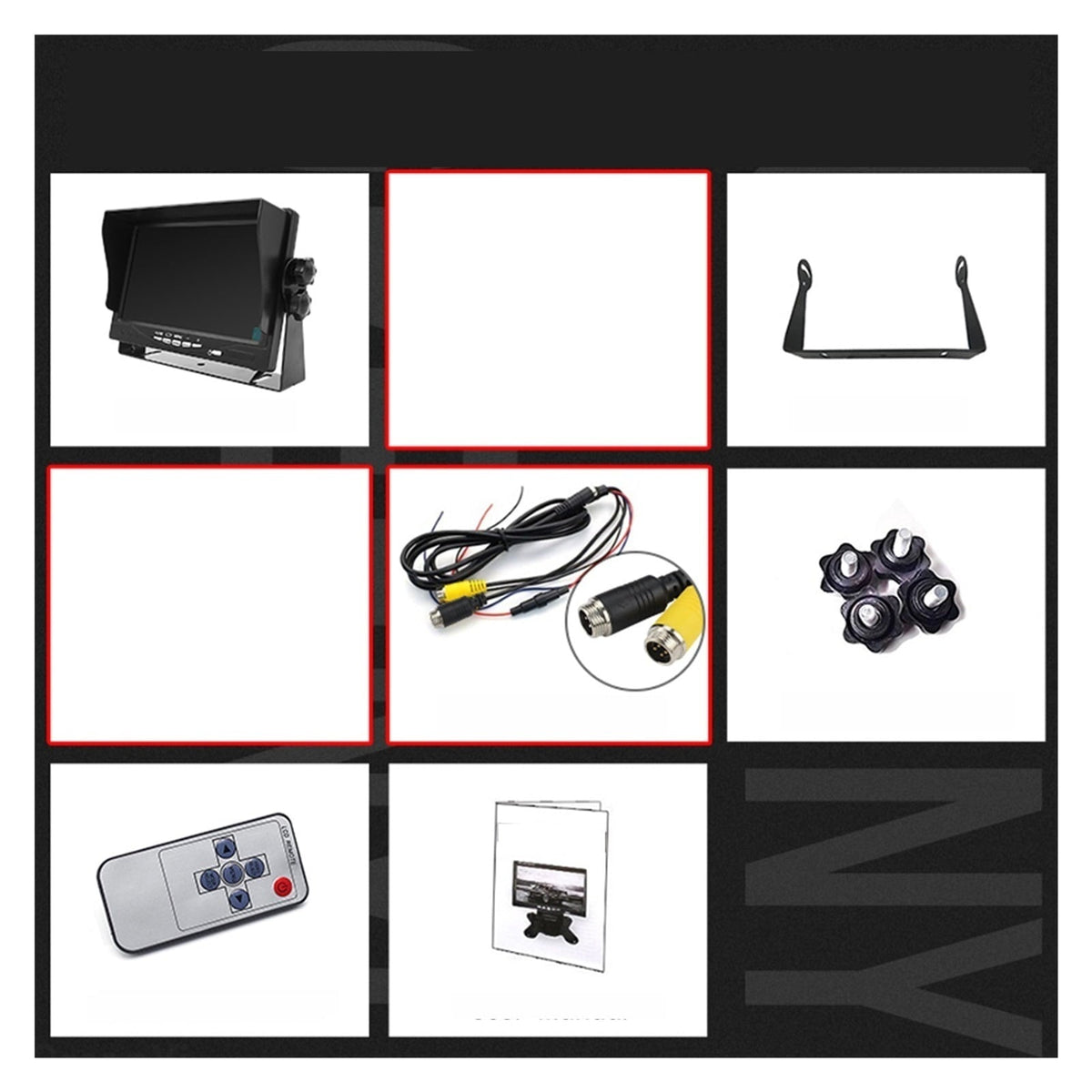 7 Inch IPS Screen HD AHD Sunshade Car Surveillance Monitor With 2 Channels Video Input Parking Camera Assistance System