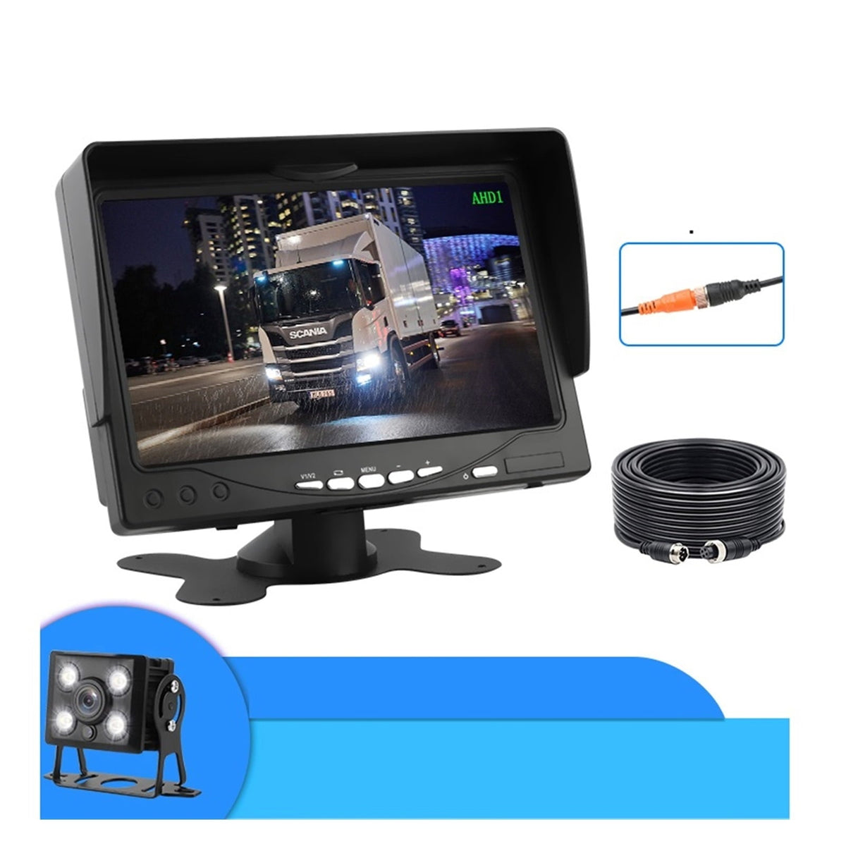 7 Inch Rearview Camera 1080P LCD Car Monitor Screen Revers Parking System Night Vision Waterproof For Auto Truck RV