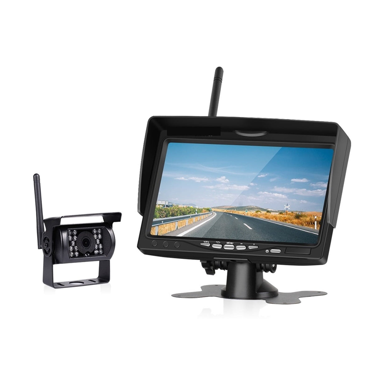 7 Inch Wireless Car Monitor 12-24V Parking Reaverse Backup Camera System TFT LCD Screen IR Night Vision Wifi Rear View Camera