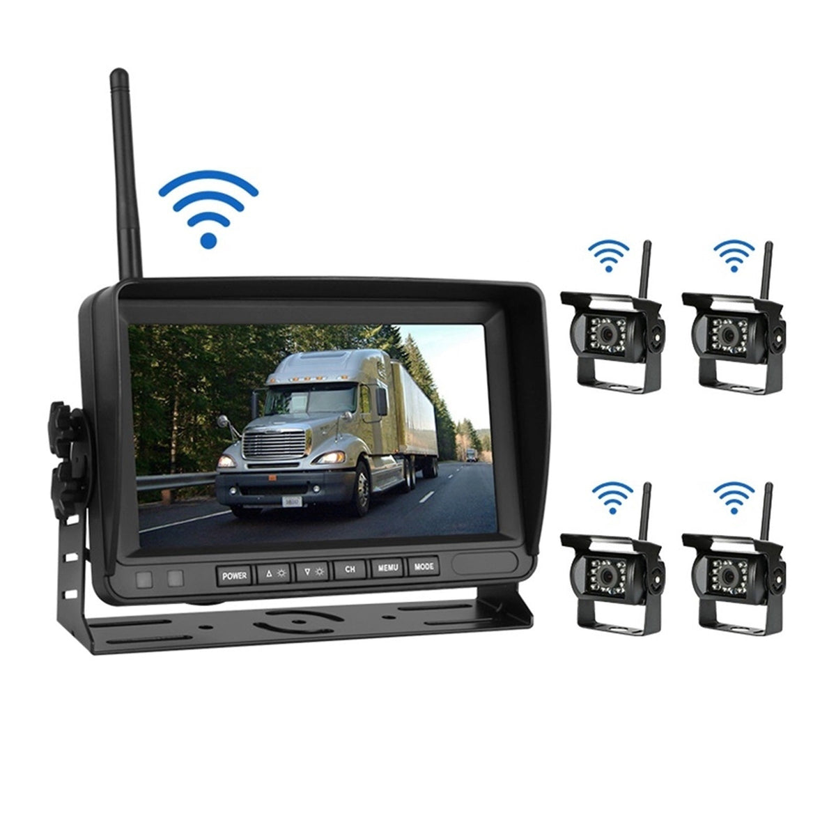 7Wireless Car Monitor Rear View Camera Night Vision With Screen Parking System Backup Monitor For Bus Truck RV Car