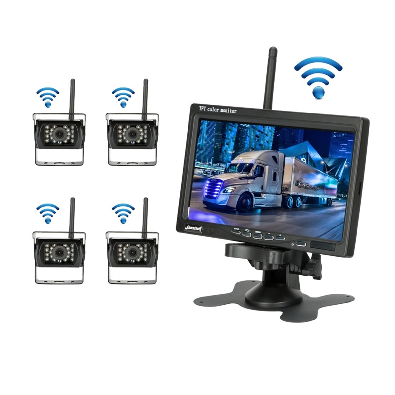 7Wireless Rear View Camera Monitor 18 Infrared Lights Night Vision For Trucks RV Car With Reverse Lmage System Screen