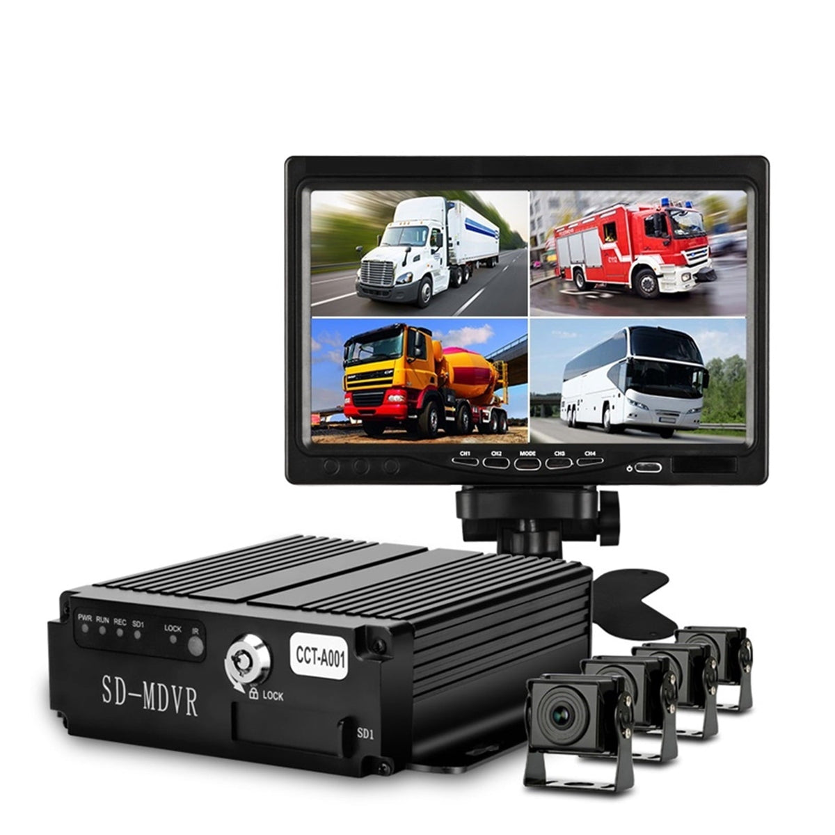 7 inch Truck DVR Driving Video Recorders 2 /4 Channel Black Box Backup Camera AHD Night Vision Rear View Monitor 12-24V