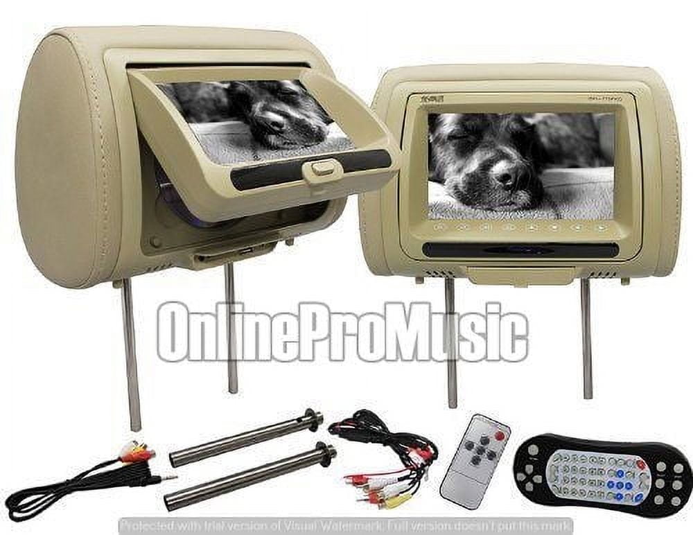 Absolute DPH-770PKGC 7.5-Inch Pair Headrest TFT/LCD(Cream/Tan)
