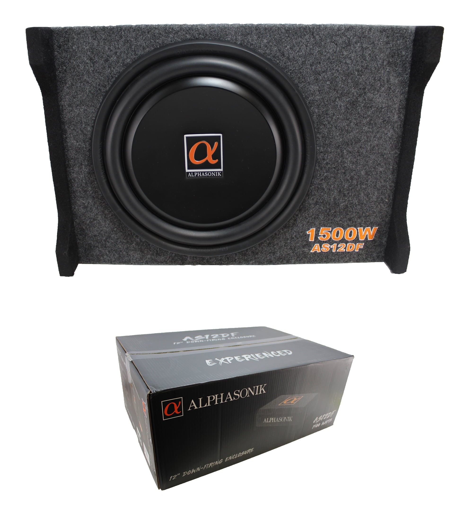 Alphasonik 12Subwoofer with Enclosure Down Firing 4 Ohm Sub Shallow AS12DF