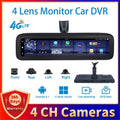 Android 4 Lens 360¡« 11.25Mirror Cameras 2GB+32GB Dash Cam 4G HD 1080P Auto Camera GPS WIFI ADAS Car DVR With Rear View