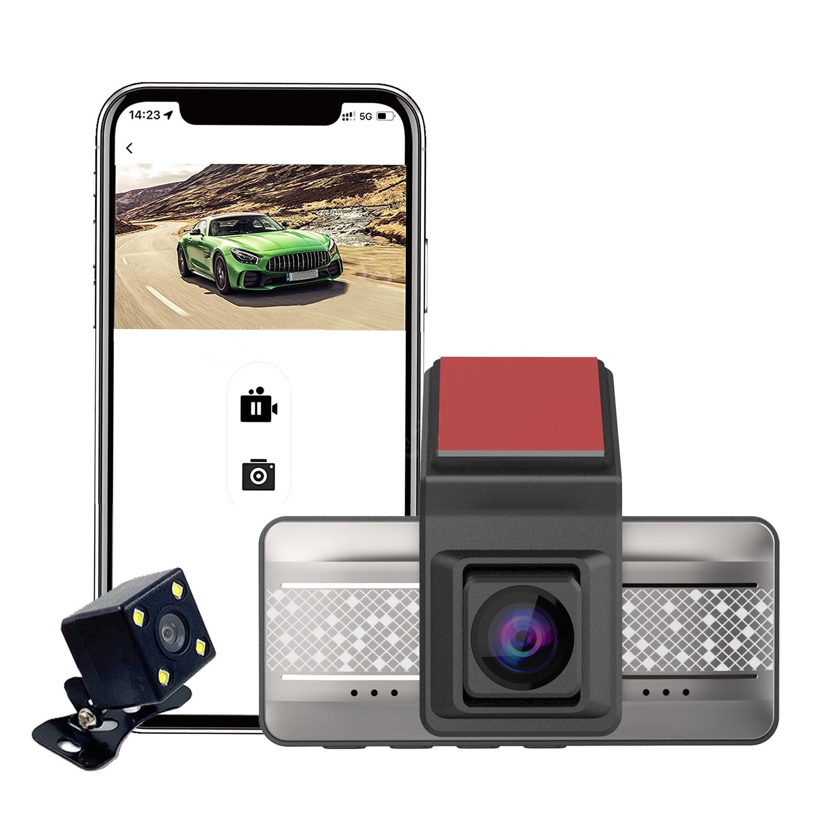 Arghm Dash Cam Clearance,Front Rear Recorder,3.66inch,1296P Full HD,WiFi,Night Vision,G-sensor,Parking Monitoring,Gray