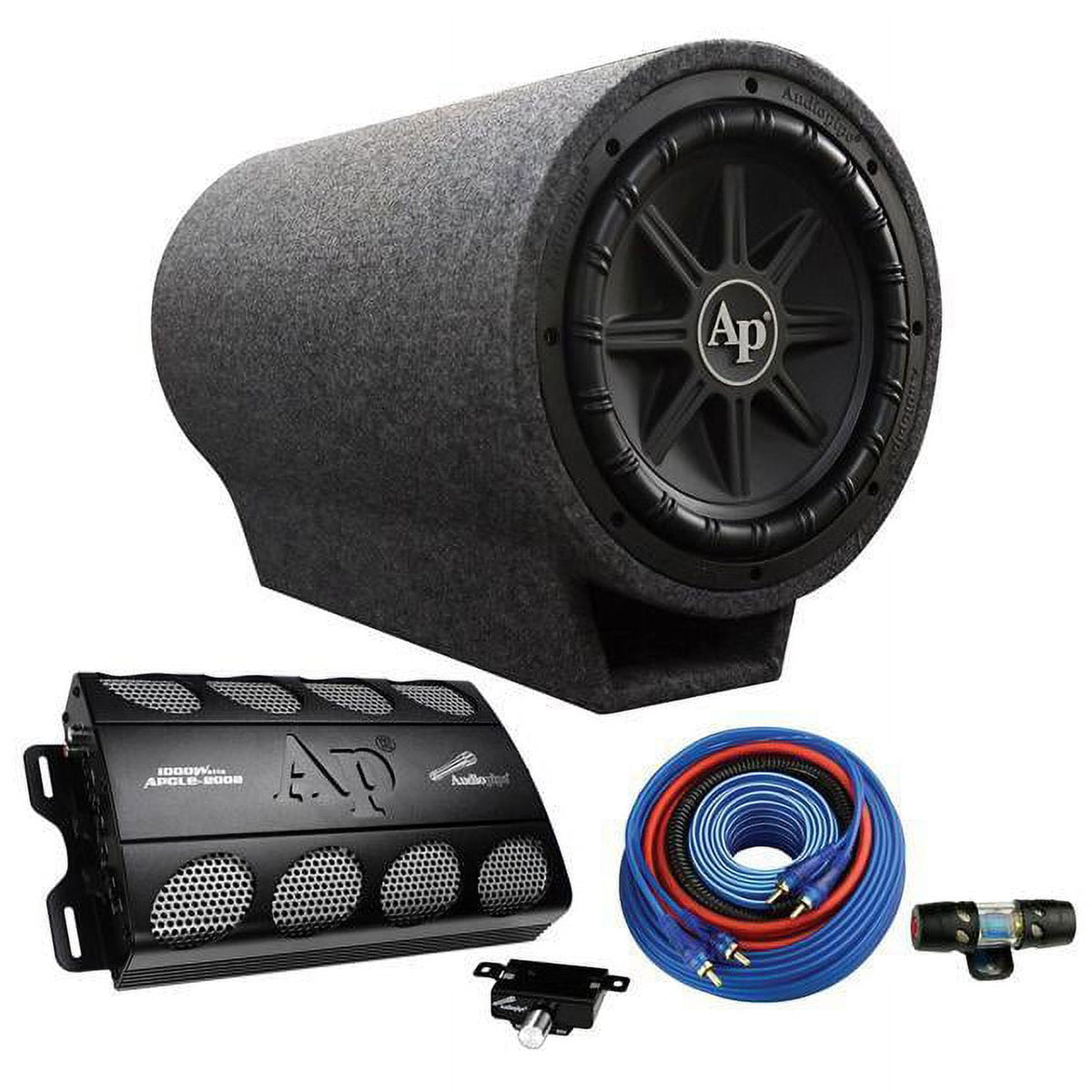 Audiopipe 12800W Subwoofer w/ Ported Enclosure + 2 Ch Amplifier TUBO-X1250A